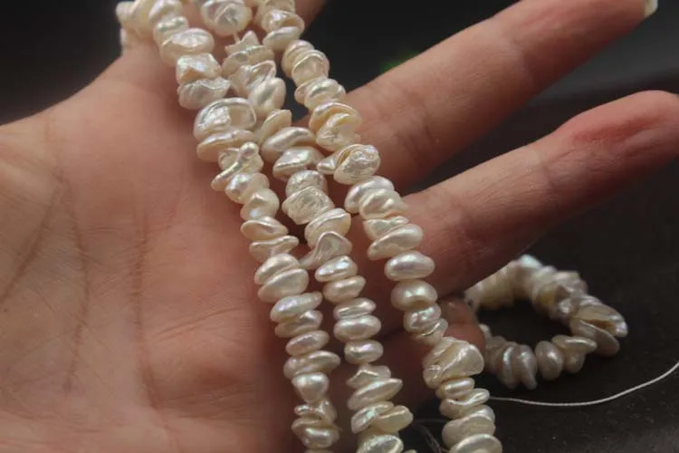 Freshwater Pearls Beads Natural Cultured Jewelry Necklace Seed for Sale  Keshi Pearl string