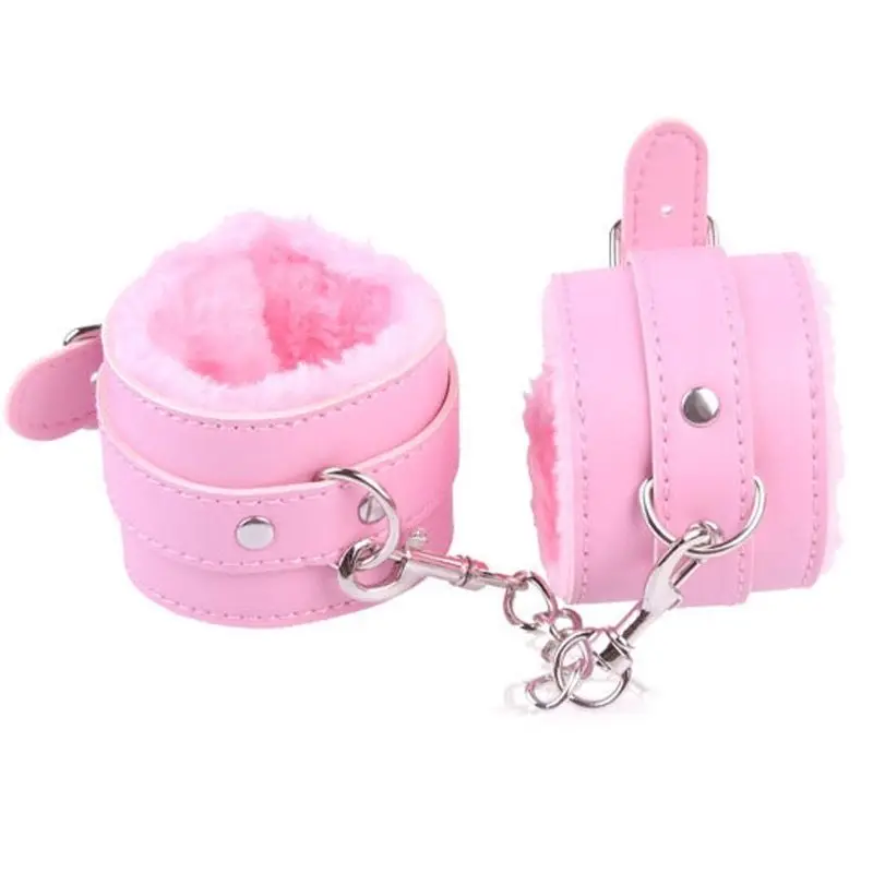 
Sexy Leather Handcuffs Restraints Costume Play Chain Toys SA1637 