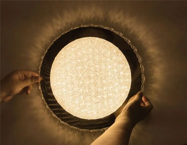 
Contemporary led ceiling light cct dimmable led plafony crystal chrome 
