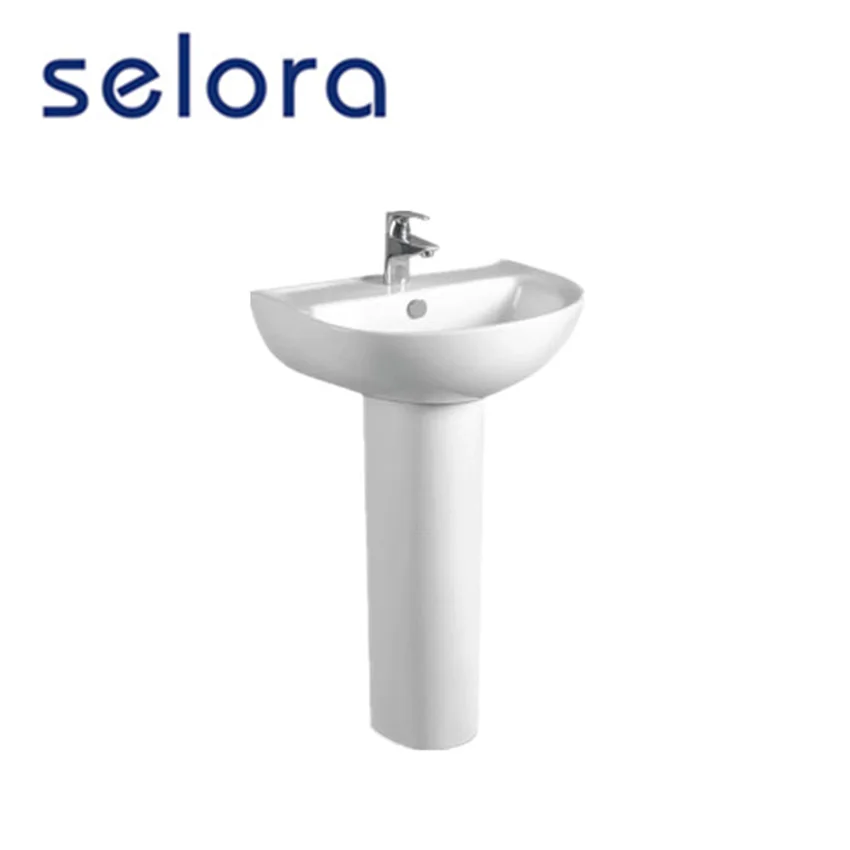 factory direct price floor mounted two piece pedestal glass basin for hot sale