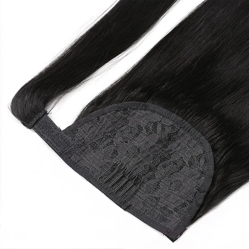 Thick extensions virgin european claw clip 100% human hair ponytail