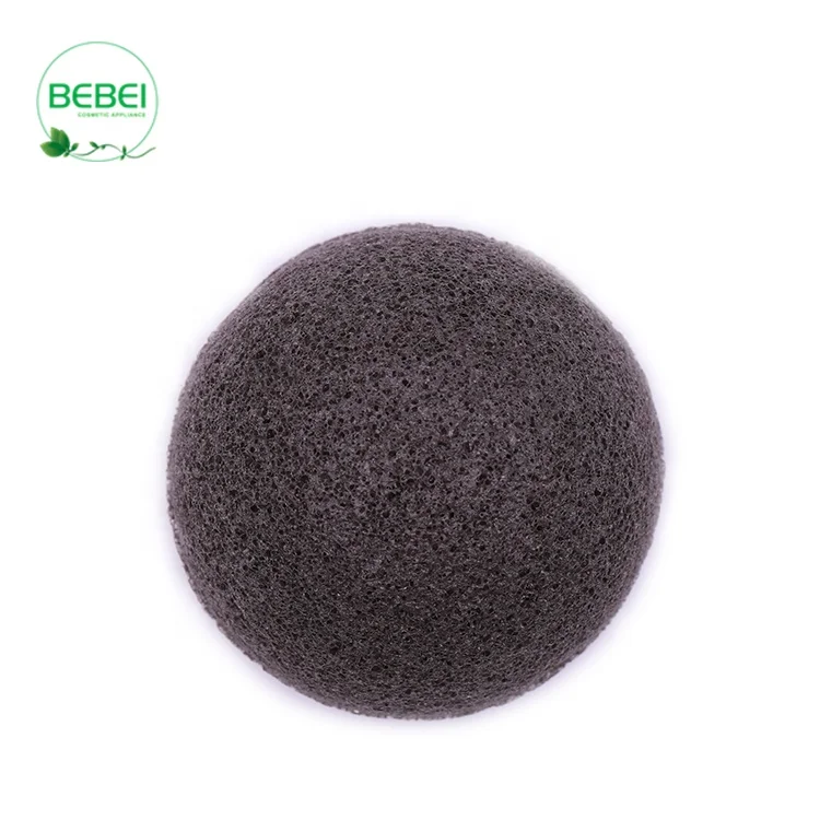 
Factory manufacture bamboo charcoal freeze drying half-ball Konjac Facial sponge with contains rich of KGM 