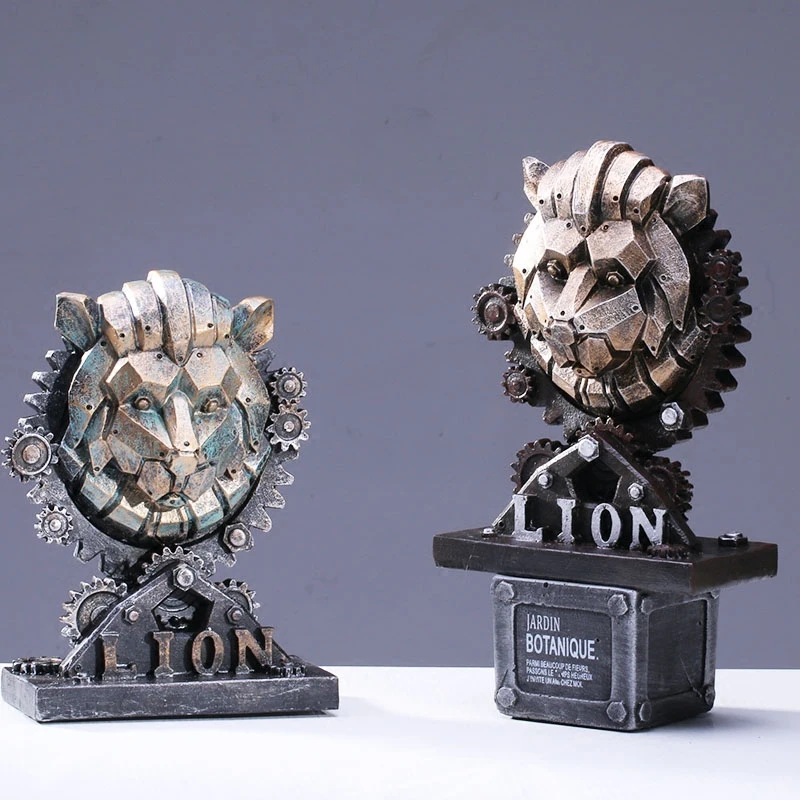 
machinery industry wind resin animal head decoration deer head elephant wolf culture bar model props crafts 