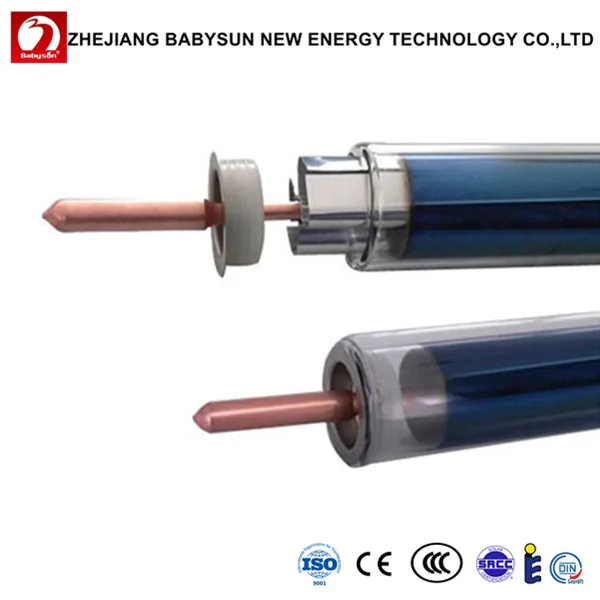 
solar water heater parts solar vacuum tube with heat pipe, heat pipe evacuated tube 