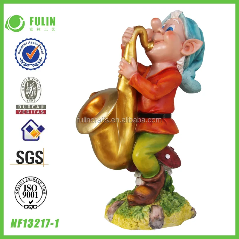 Garden Furniture Saxophone Playing Resin Dwarf Figurine