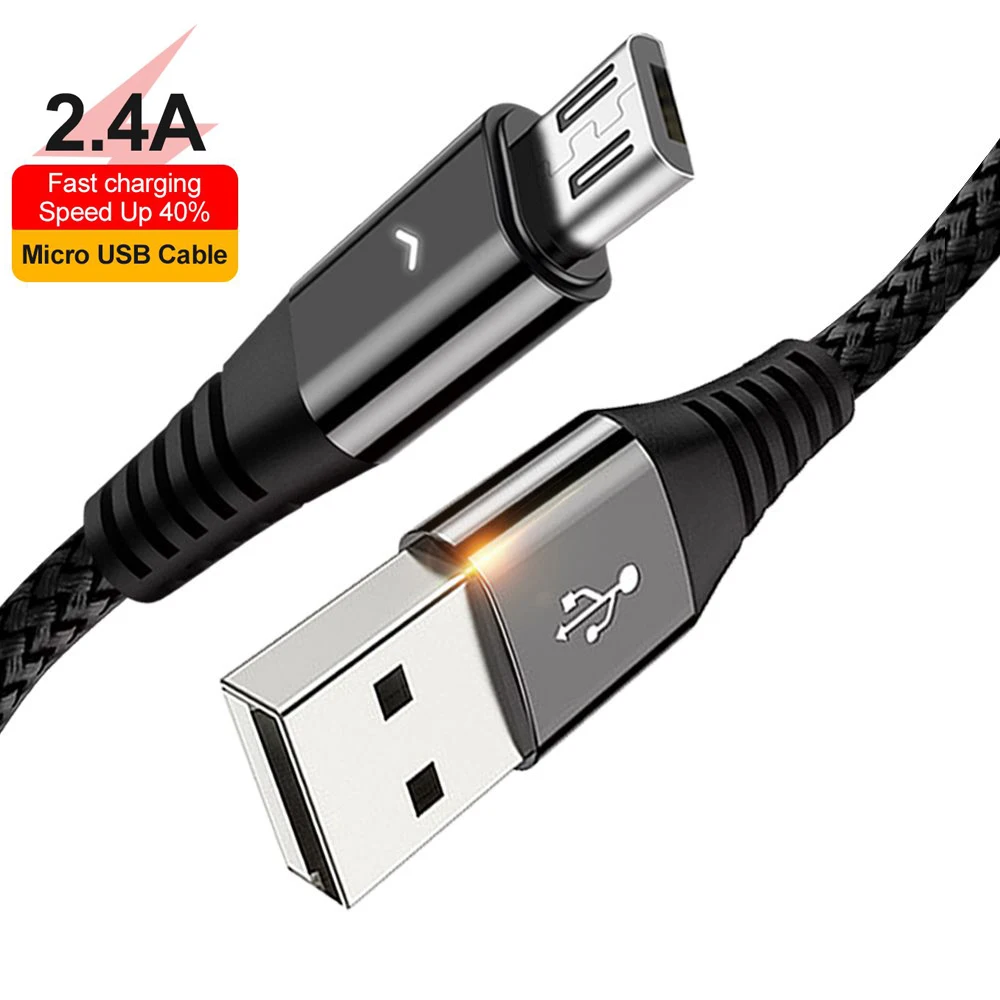 LED Lighting Micro USB Cable for Xiaomi Redmi 4X Note 4 5 Samsung S7