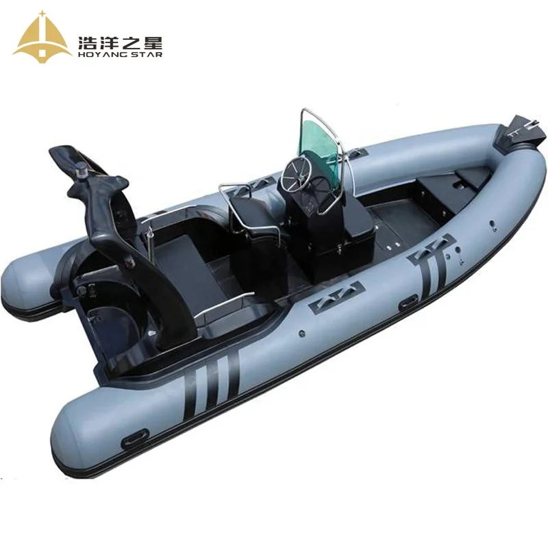 2023 New Model 5.8M  Patrol Rigid RIB Hypalon Fiberglass Inflatable Boat With Outboard Motor