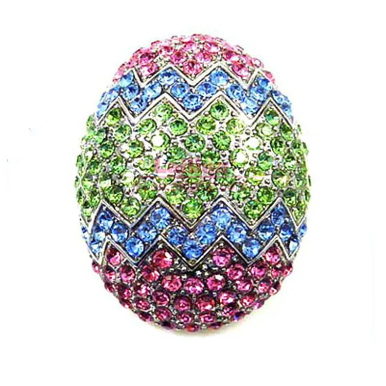 Easter Bunny Carrot Bow Pendant Rhinestone Easter Pendant Chunky Necklace