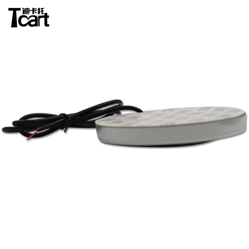 Tcart White Red Blue Diameter 8.2cm 4D Logo Light Custom Car Emblem