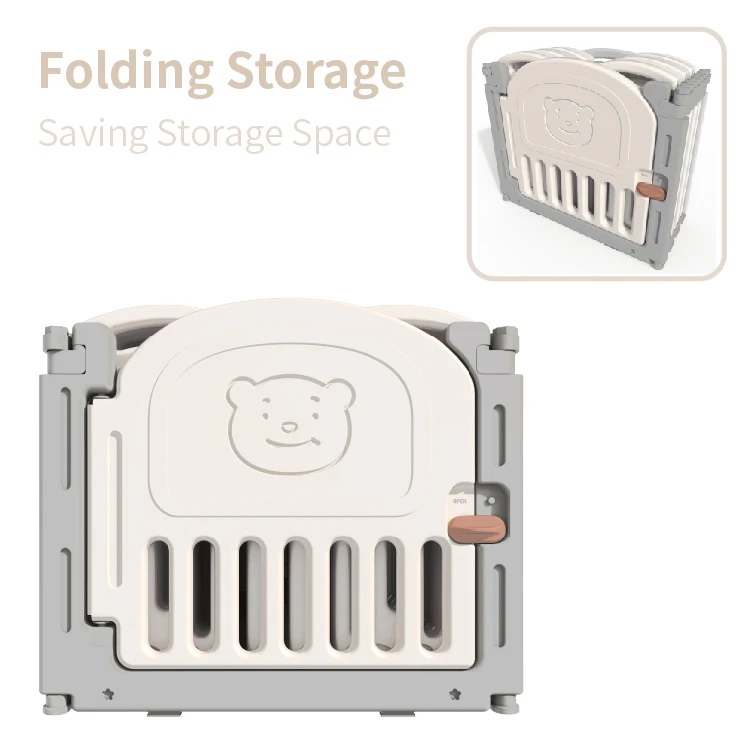 
ABST Little Bear Playpen Baby Kids Panel Safety Play Center Yard Home Indoor Outdoor Pen Fence with 20+2 Panel 