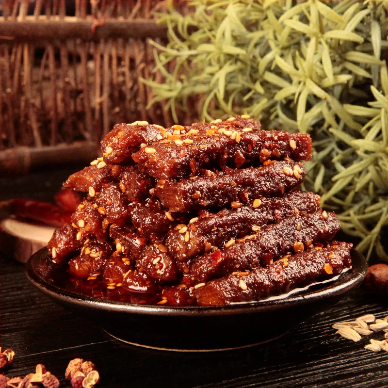 ShuDaoXiang 80g Per Bag 170Bags Per Carton Chinese Spicy Pork Strip Snacks