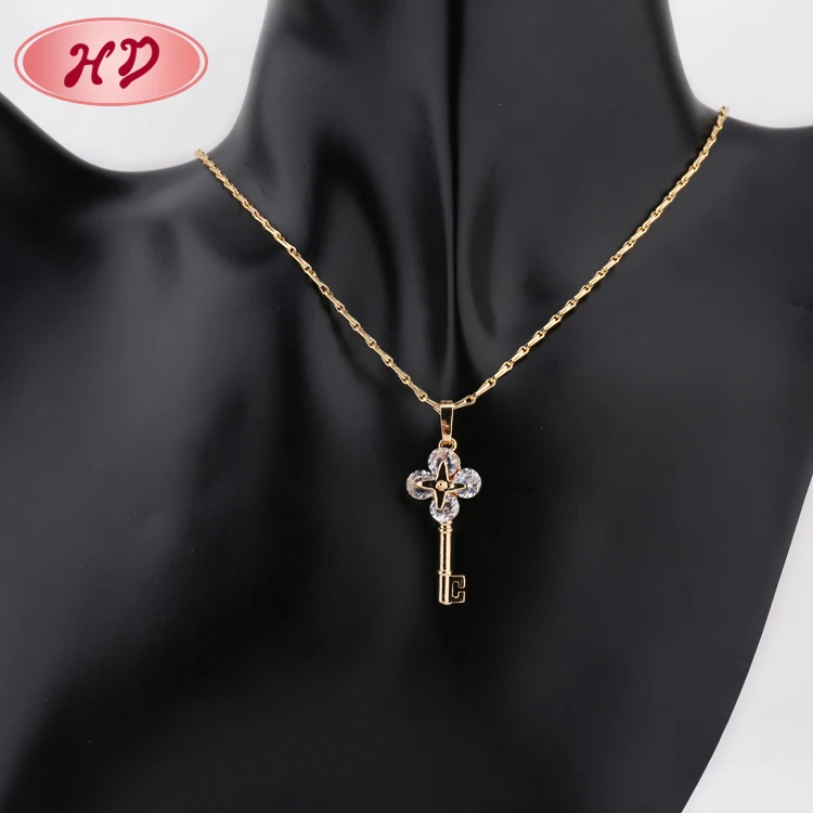 2017 Fashion The Key Shape Indian Wholesale 18K Bridal Zirconia Jewelry Set