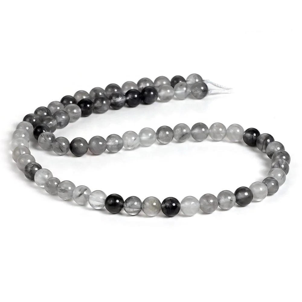 Wholesale Natural Smooth Cloudy Quartz for Jewelry Making Crafts Cloudy Quartz Gemstone Loose Beads