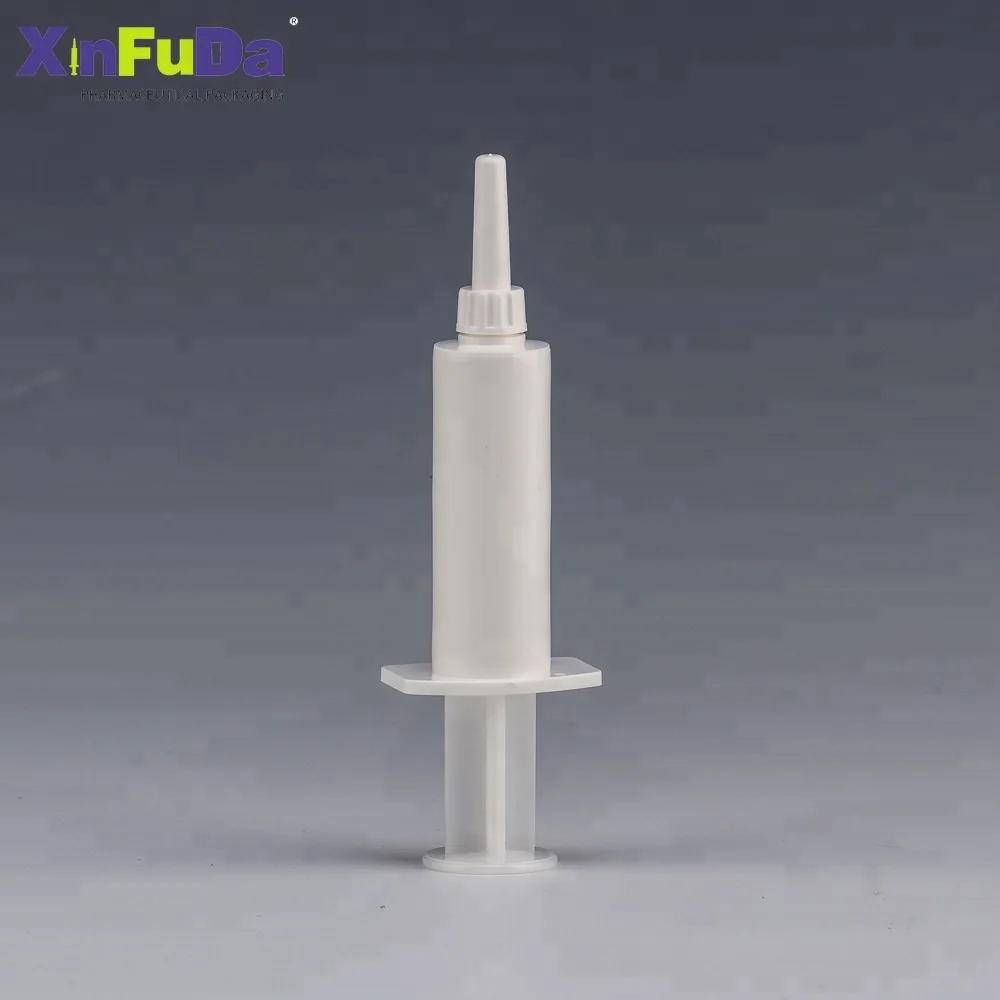 Bovine udder use 5ml white plastic container injection intramammary veterinary syringe for animal mastitis medicine