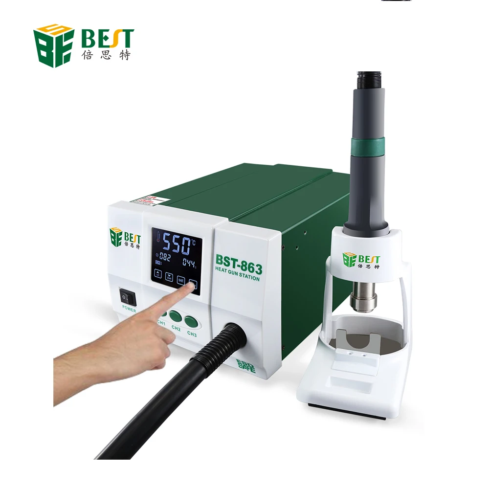BST-863 Hot Sale 1200W Digital Touch Screen Display Smd Hot Air Blower Soldering Gun Mobile Repair Tool