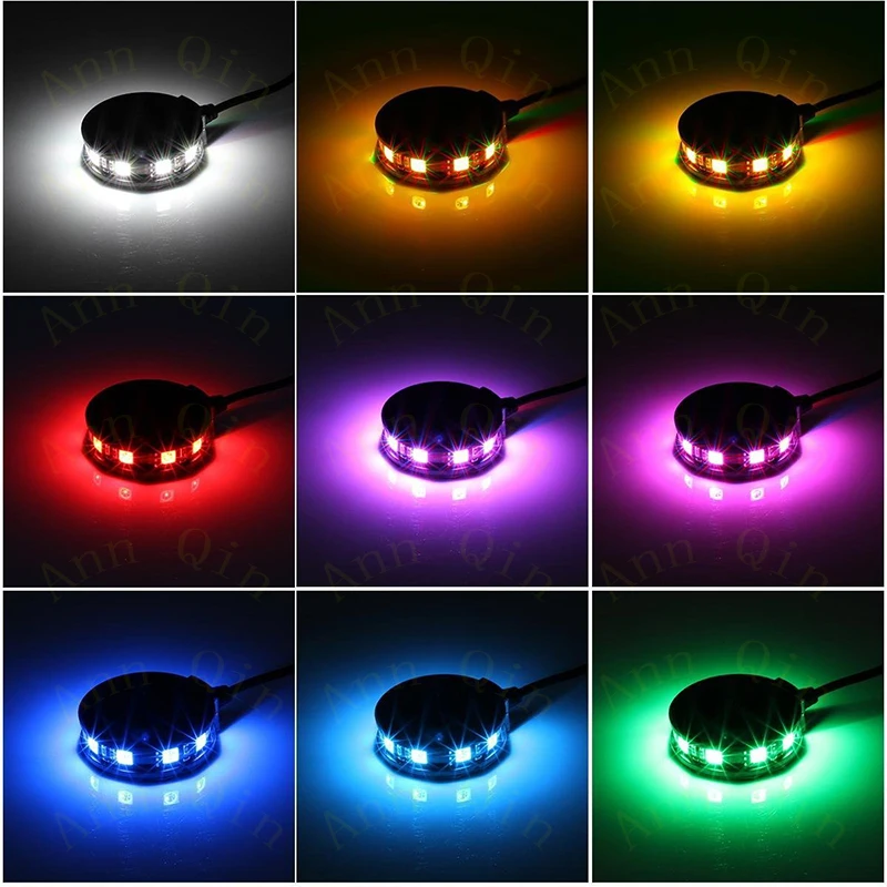 
Kingshowstar 2Pods Universal RGB 360 Degree Colorful Wheel Light Axle Center Motorcycle LED 