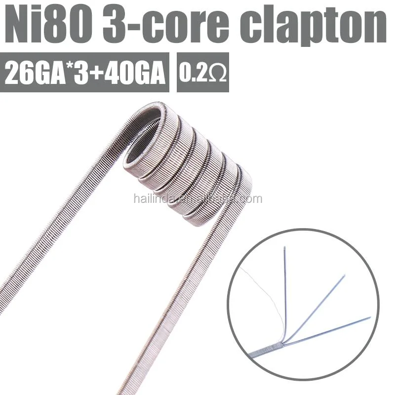 
Best price for Ni80 2-core clapton coil prebuilt coil 