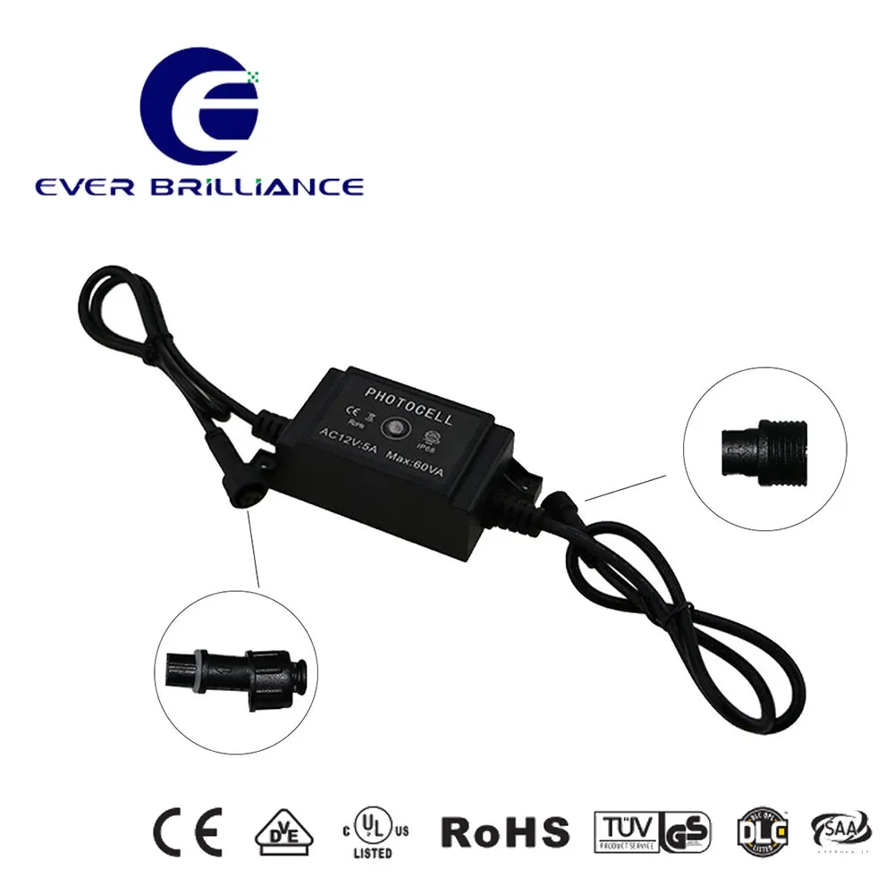 Adjustable photocell suitable for outdoor LED inground lighting fixture