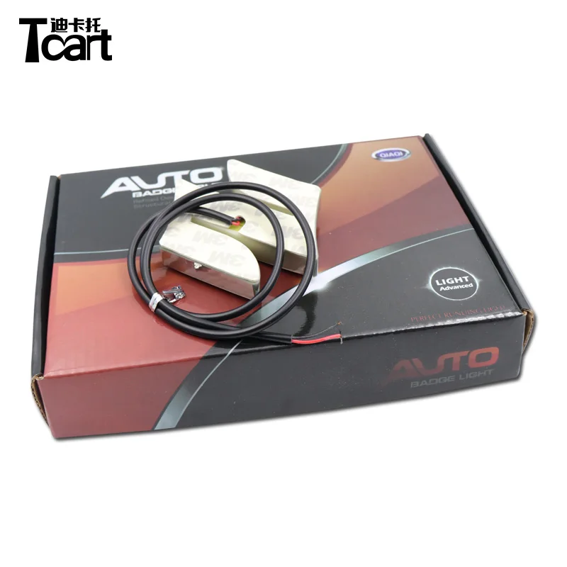 Tcart 4D Type White Blue Red Color 8.05cm*7.98cm Plastic Chrome Custom Car Emblem Badge Logo