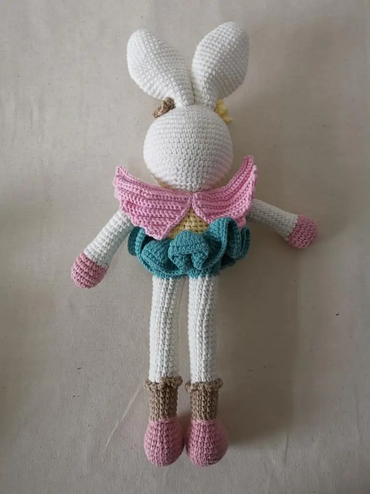 2019 Amazon Top Selling 100% Handmade Crochet Bunny Toys Baby Crochet Amigurumi Accompany Gifts Toy in 40cm Height HB-007
