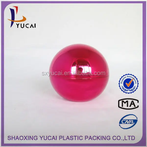 Shangyu yucai packaging acrylic cream jar red 50g round ball plastic container acrylic cosmetic jar