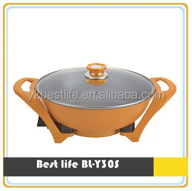 Round aluminum die-cast multifunction electric nutril cooking pot and frying pan