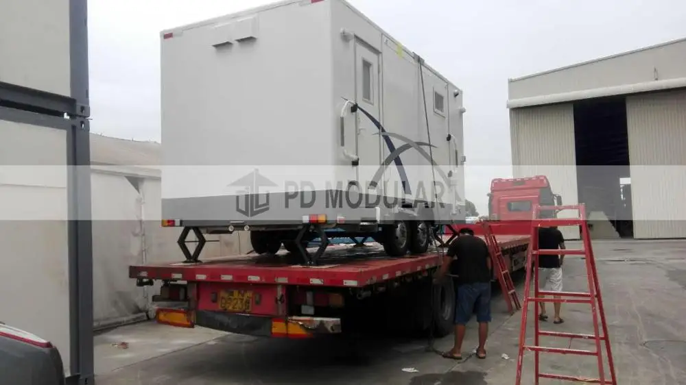 2019 new good quality prefab steel portable trailer toilets with restroom shower