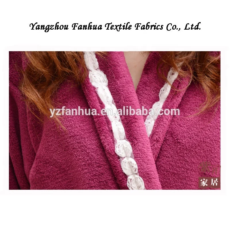 
Super Soft Elegant Purple fleece bathrobe for Women Home Hotel Wear 