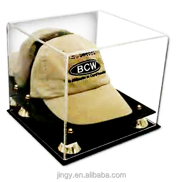 custom made pmma plexiglass sport product hat display case clear acrylic baseball hat display box
