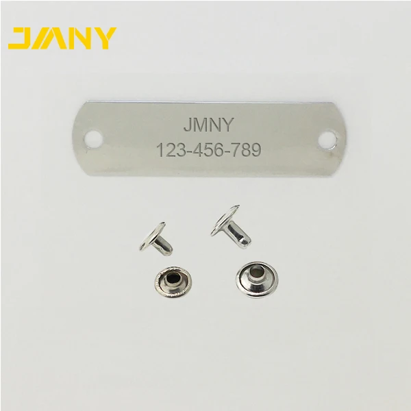 Factory Directly Wholesale Custom Logo Engraved Brass Rivet-On Dog Collar Name Plates