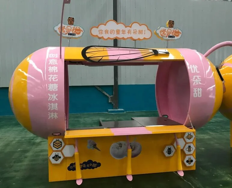 2019 new design little bee food truck vending cart mobile hot dog cart ice cream kiosk