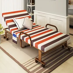 Складная кровать с регулируемым подголовником, толстый матрас со стальным ремнем и Эва (65 см)