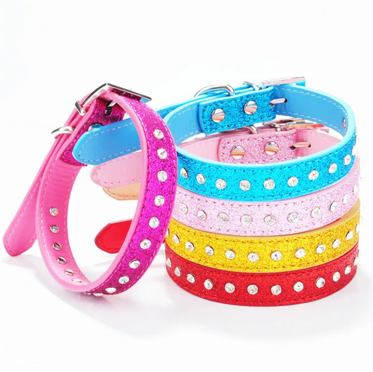 Hot Sale Sparkly Crystal Diamonds Studded Puppy Cat Bling Rhinestone Dog Collars