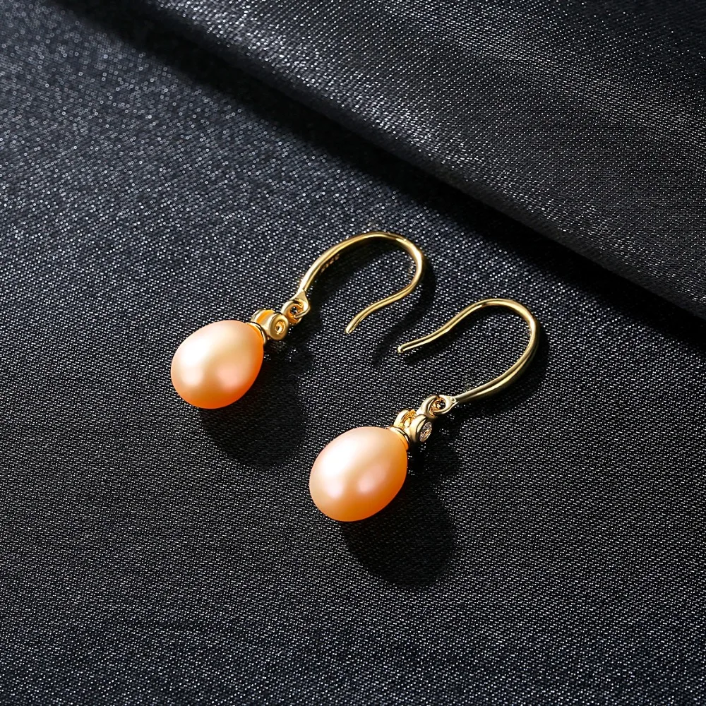 PAG&MAG Brand Classic Fine Jewelry Women Gift Freshwater Natural Pearl S925 Silver Jewelry Wire Hook Drop Earrings