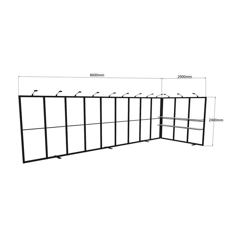 3x9m Aluminum Exhibition Stand Design For Trade Show Display with LED lights