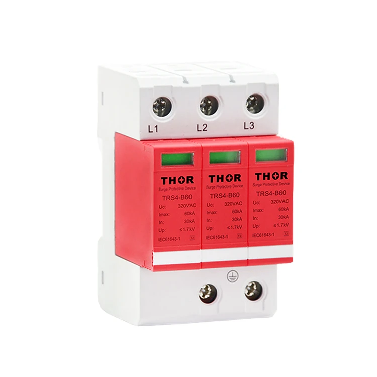 Surge voltage limiters 60KA three phase surge protection SPD device