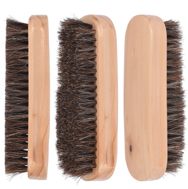 
High quality Horse hair wooden shoe brush shoe cleaning brush 