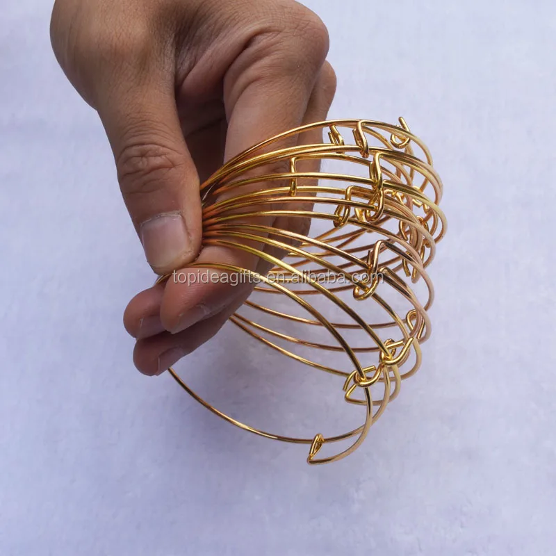 18K Gold Adjustable Expandable Bangle Jewelry Bracelet DIY Accessory Bracelet For Beading And Charm