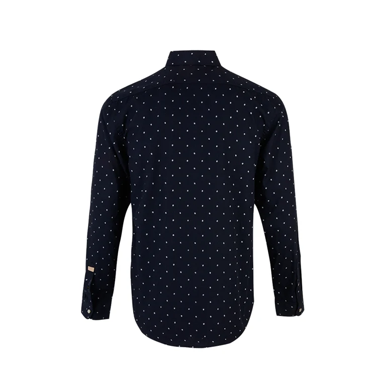 New arrival poplin cotton printed button up wholesale black formal shirts for men