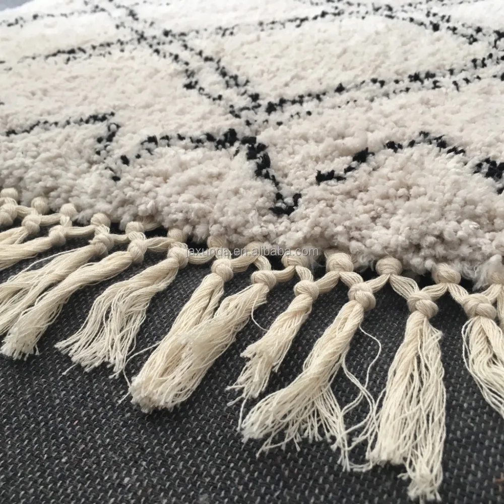 
Hot sales modern design long pile microfiber moroccan rug vintage 
