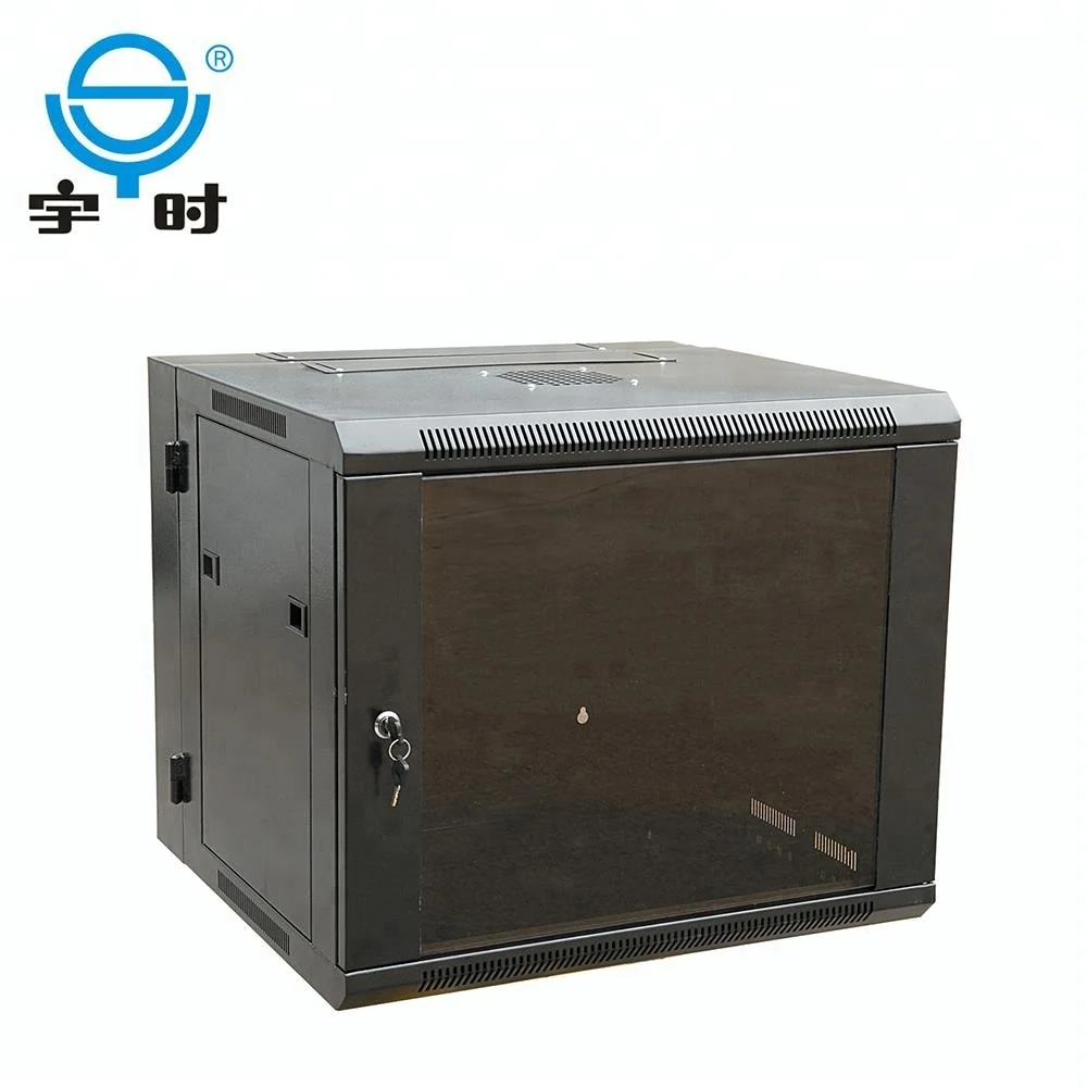 19 inch double section 6u 600x600mm wall mount network rack enclosure with rear door open