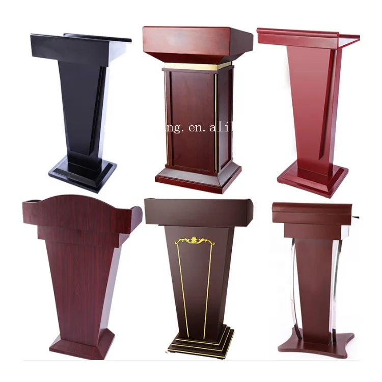 High quality wood veneer rostrum podium speech desk lecture table