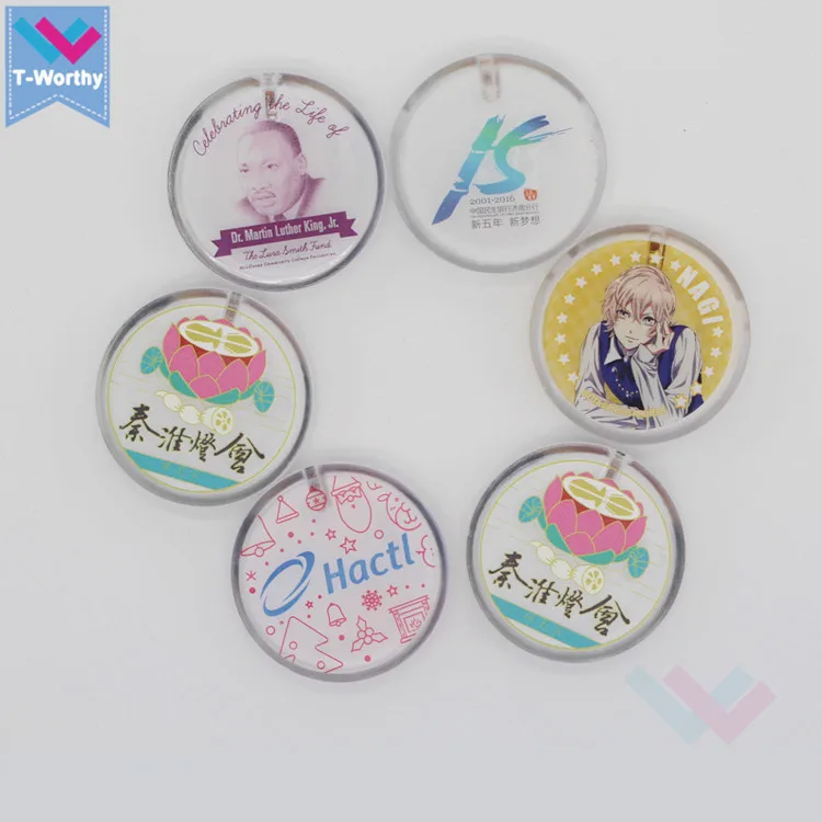 Free Sample 5cm Custom Design Round Flashing LED Badge