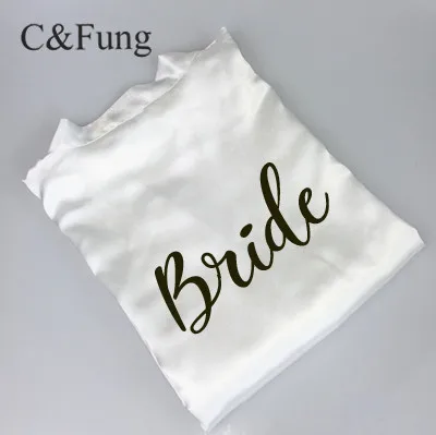 College Student Fashion Sleepwear Custom Women Bride Party Satin Robe Women
