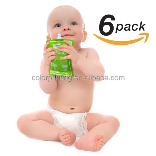 Reusable baby food pouch with spout5 oz Opening Easy to Fill and Clean