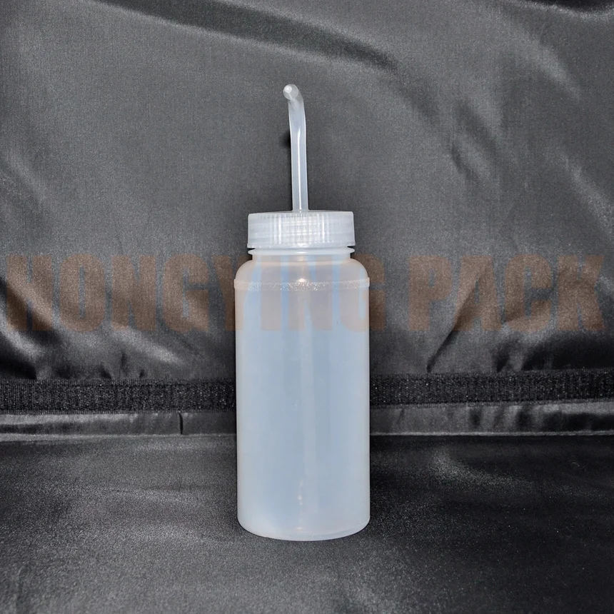 Chemical wash bottle with wide mouth