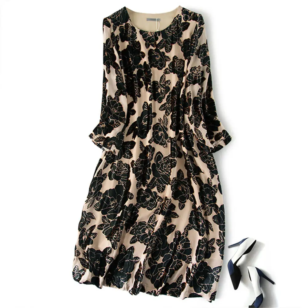 Silk night dress, Womens Casual Dresses Dress 2023 Fashion Frocks Design Elegant Black Full 1 Piece Natural Velvet Ball Gown