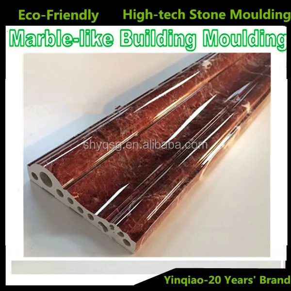 Fireproof Stone Plastic Composite Marble Effect TV Background Wall Frame Mouldings