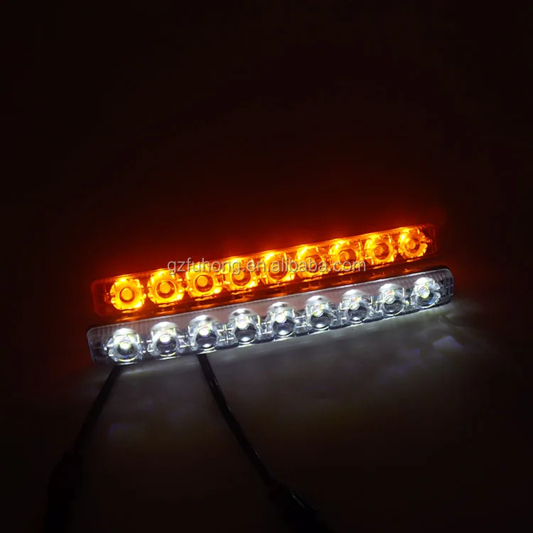 
12v white amber led daytime running light for drl led head lamp led turn signal light 