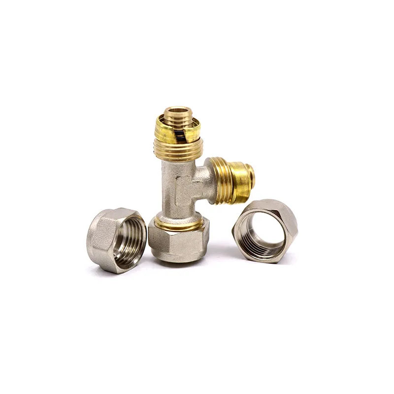 
T605 Brass compression tee pipe fitting pex al pex tube fittings 